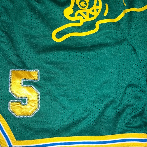 NEW Billionaire Boys Club ICECREAM Ice Cream Running Dog Shorts 5 Green Yellow - Picture 7 of 8